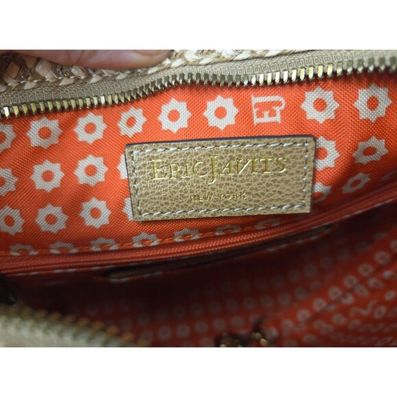 Eric Javits Handbag Lil Sq Ayesha Peanut Woven w/Gold Hardware Medium Sz NWT - Picture 13 of 16
